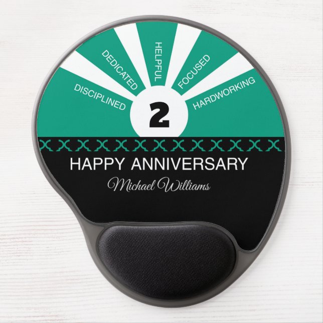 Custom Name & Year, Employee Anniversary Gel Mouse Pad (Front)