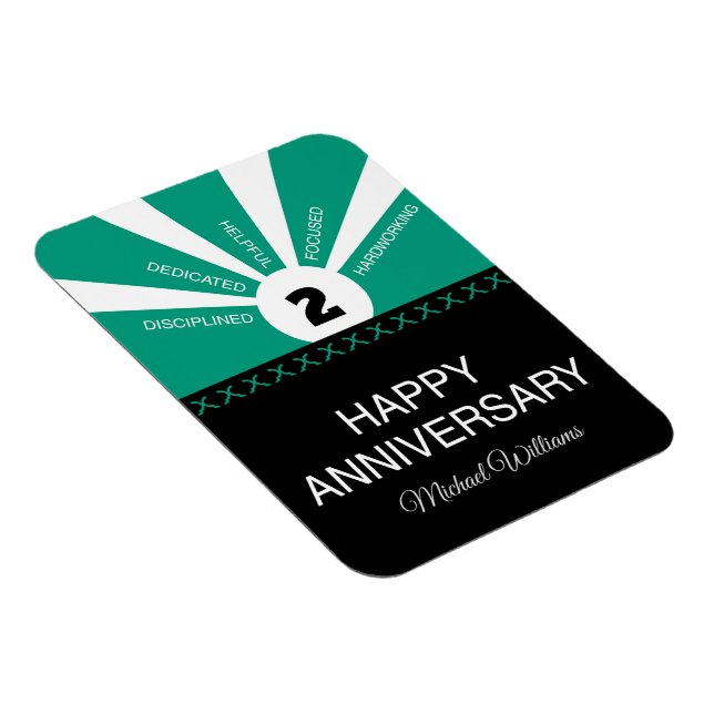 Custom Name & Year, Employee Anniversary Magnet (Right Side)