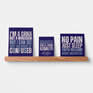 Custom Name, Year, Funny Nurse Anesthetist CRNA Picture Ledge