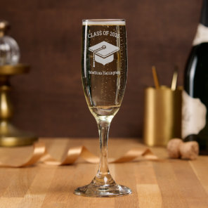 Custom Name & Year Graduation Champagne Flute