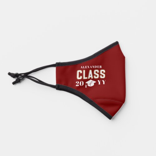 Custom Name  Year  Graduation Class of Red Premium Face Mask
