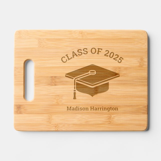 Custom Name & Year Graduation Engraved Cutting Board (Front)