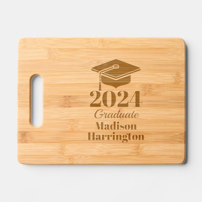 Custom Name & Year Graduation Engraved Cutting Board (Front)
