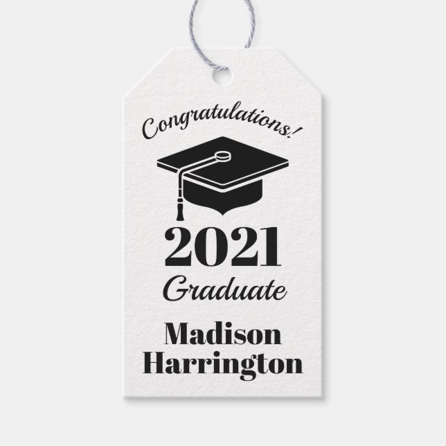 Custom name & year Graduation Gift Tags (Front)