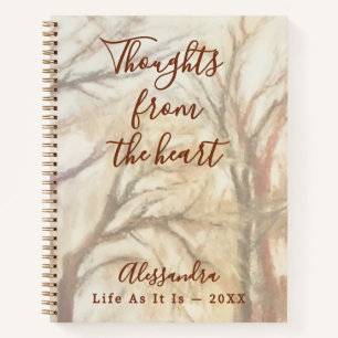 Custom Name Year Life Thoughts Watercolor Nature Notebook