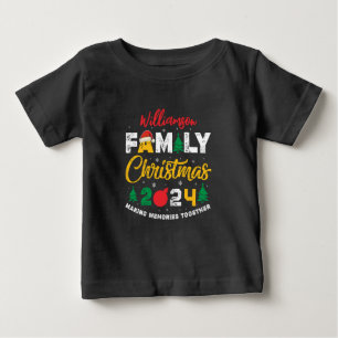 Custom Name Year Matching Family Christmas Reunion Baby T-Shirt