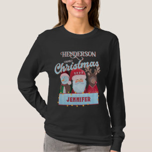 Custom Name Year Matching Santa Family Christmas T-Shirt