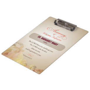 Custom Name & Year Nun, 60th Anniversary Religious Clipboard
