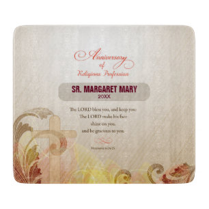 Custom Name & Year Nun, 60th Anniversary Religious Cutting Board