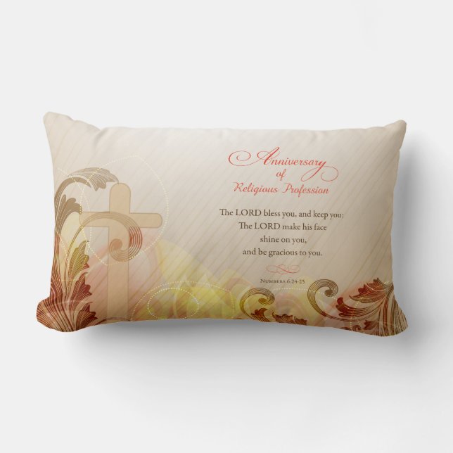 Custom Name & Year Nun, 60th Anniversary Religious Lumbar Pillow (Front)