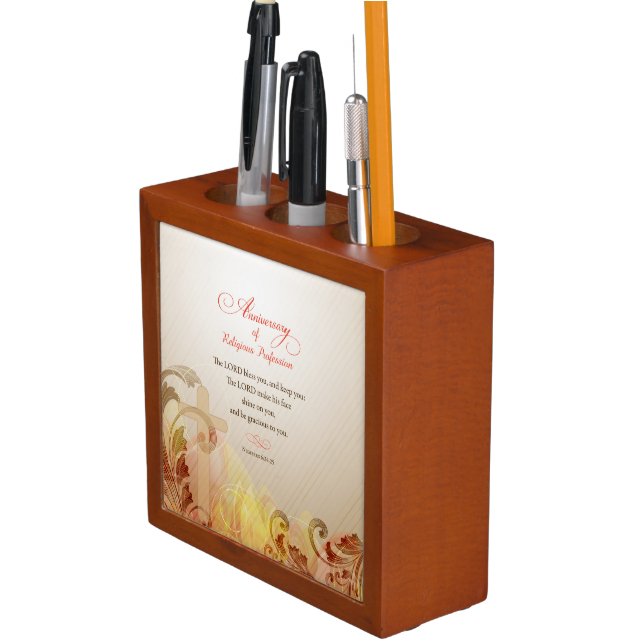 Custom Name & Year Nun, 60th Anniversary Religious Pencil Holder (In Situ)