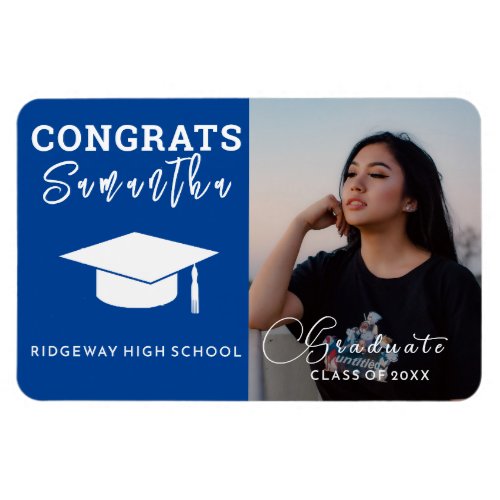 Custom Name Year Personalized Graduation Photo Magnet