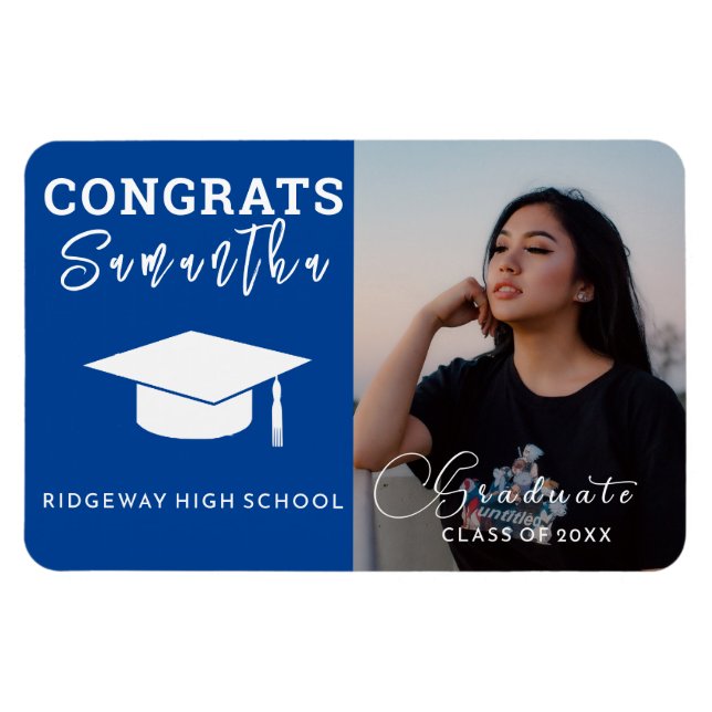 Custom Name, Year Personalized Graduation Photo Magnet (Horizontal)