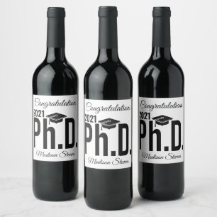 Custom name & year Ph.D. bottle labels