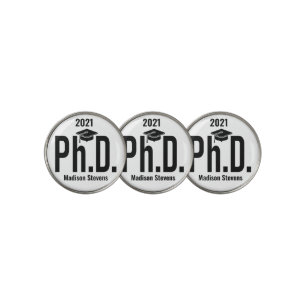 Custom name & year Ph.D. Golf Ball Marker