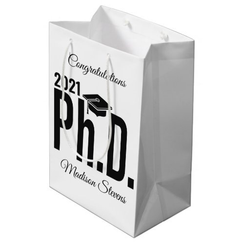 Custom name  year PhD Medium Gift Bag