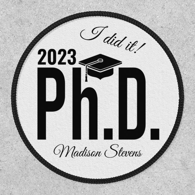 Custom name & year Ph.D. Patch (Front)