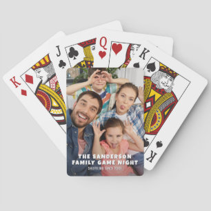Custom Name Year Photo Family Game Night Poker Cards