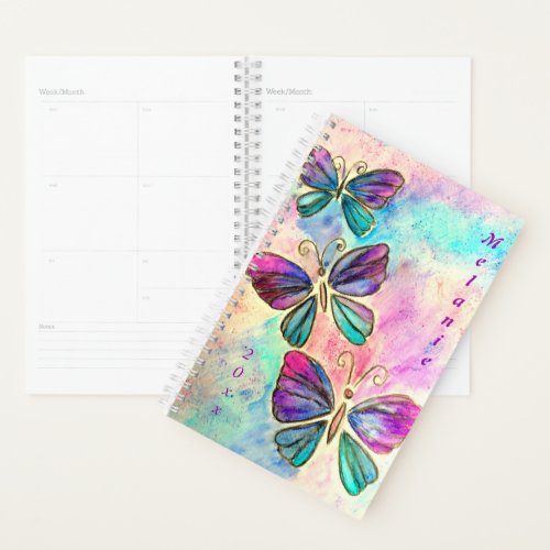 Custom Name Year Planner Gift with Butterflies