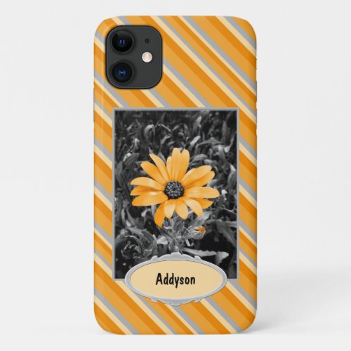 Custom Name Yellow Daisy Photograph iPhone 11 Case