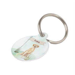 Custom Name Yellow Lab Pet Dog Pet ID Tag