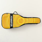 Custom Name + Yellow & Orange Circular Pattern Guitar Case (Front)