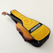 Custom Name + Yellow & Orange Circular Pattern Guitar Case (3/4)