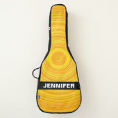 Custom Name + Yellow & Orange Circular Pattern Guitar Case (Front)
