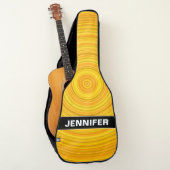 Custom Name + Yellow & Orange Circular Pattern Guitar Case (Front)