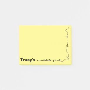 Custom Name Yellow Scribble Pad Post-it Notes