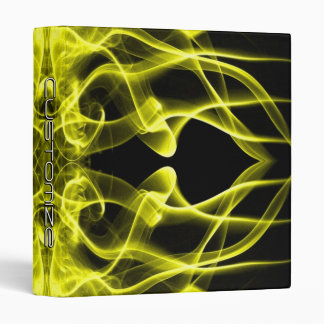 Custom Name Yellow Smoke Symmetrical Black 3 Ring Binder