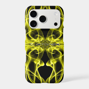 Custom Name Yellow Smoke Symmetrical Black iPhone 17 Pro Case