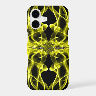 Custom Name Yellow Smoke Symmetrical Black iPhone 17 Case