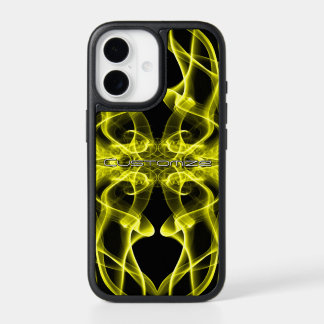 Custom Name Yellow Smoke Symmetrical Black iPhone 17 Case