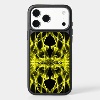 Custom Name Yellow Smoke Symmetrical Black iPhone 17 Pro Max Case