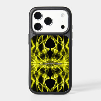 Custom Name Yellow Smoke Symmetrical Black iPhone 17 Pro Case
