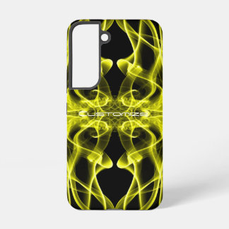 Custom Name Yellow Smoke Symmetrical Black Samsung Galaxy S22 Case
