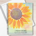 Custom Name Yoga Instructor Planner<br><div class="desc">This floral Yoga Instructor Planner is decorated with a yellow sunflower on a watercolor background.
Easily customizable.
Original Watercolor © Michele Davies.</div>