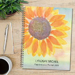 Custom Name Yoga Instructor Planner 2023<br><div class="desc">This modern botanical Yoga Instructor Planner is decorated with a yellow sunflower on a watercolor background.
Easily customizable.
Use the Design Tool to change the text size,  style,  or color.
As we create our artwork you won't find this exact image from other designers.
Original Watercolor © Michele Davies.</div>