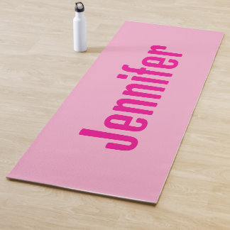 Custom Name Yoga Mat – Pink & Magenta Personalized