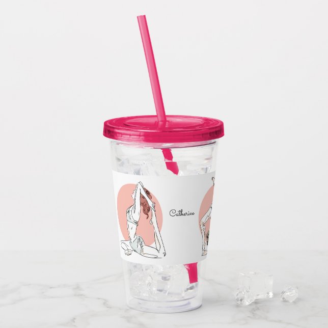 Custom name Yoga Woman tumblers (Front Ice)
