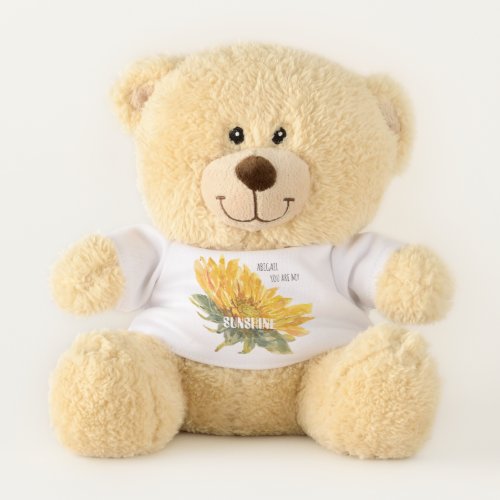 Custom Name You are My Sunshine Sunflower Teddy Bear