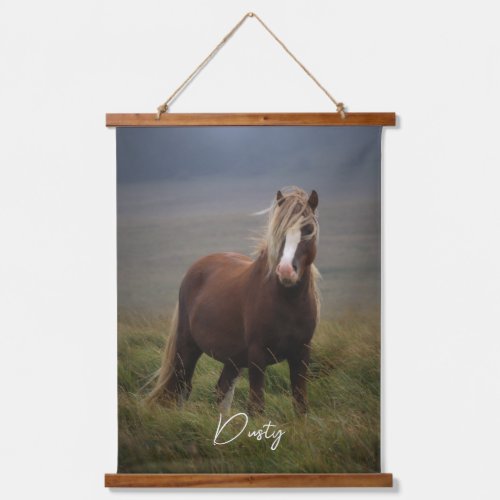 Custom Name Your Horse Photo Wall Decor Canvas Hanging Tapestry