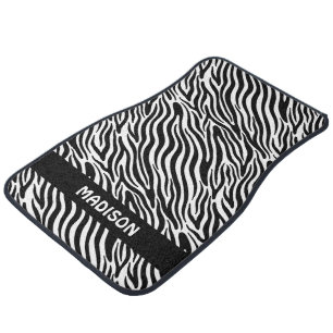Custom Name Zebra Pattern Car Floor Mat