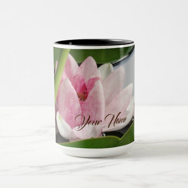 Custom Name Zen Lotus Flower  Mug (Center)