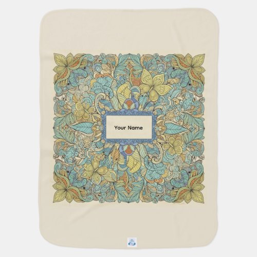 Custom Name Zen Mandala Baby Blanket