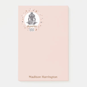 Custom Name Zodiac Sign Aquarius Post-it Notes