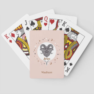 Custom Name Zodiac Sign Aries Poker Cards