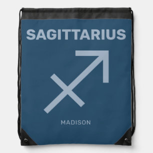Custom Name Zodiac Sign Sagittarius Drawstring Bag