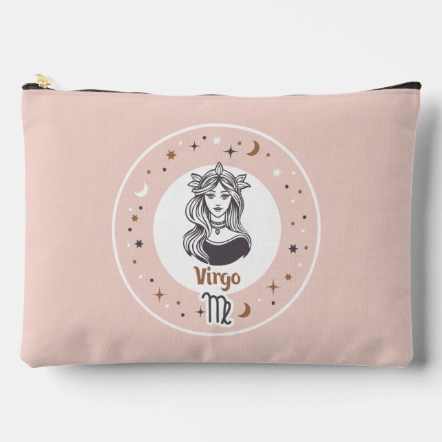 Custom Name Zodiac Sign Virgo Accessory Pouch (Front)